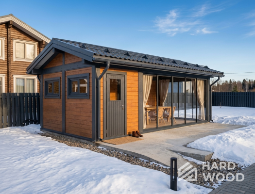 Беседка из дерева с окнами в пол №95 - фото 2264